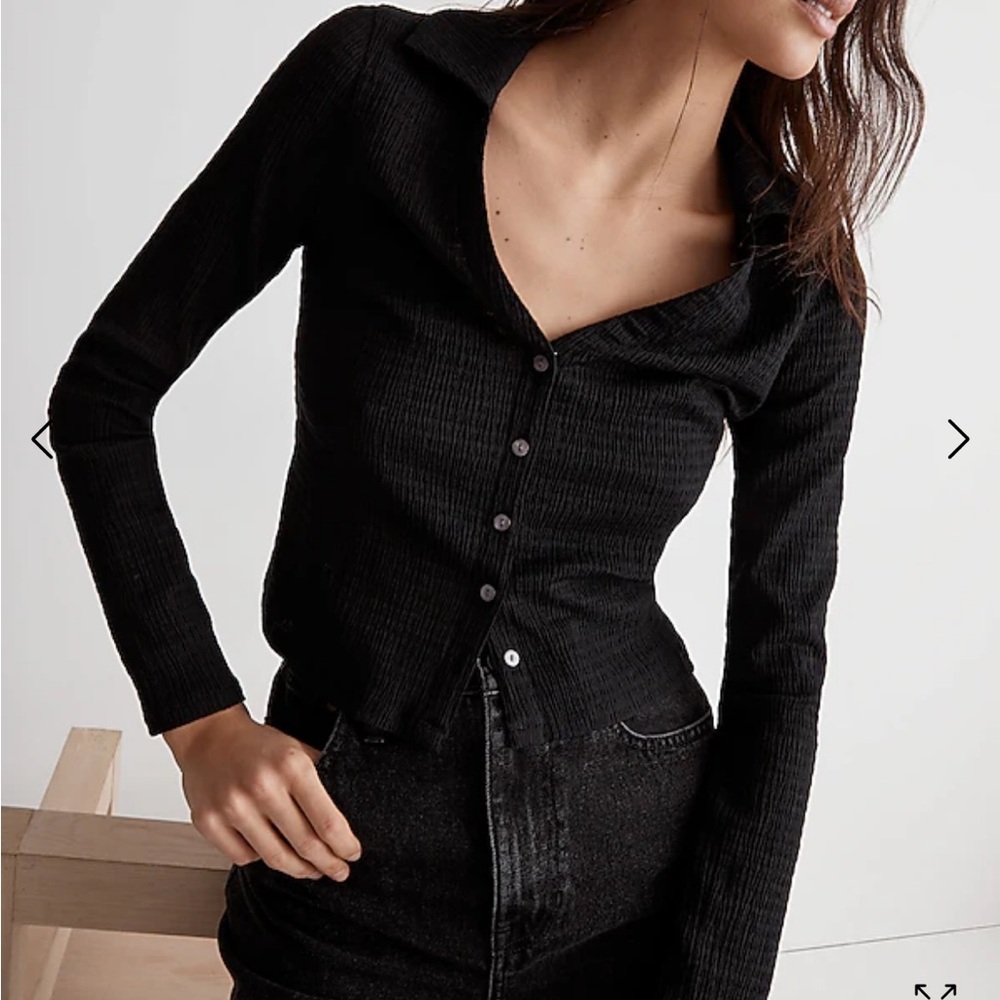 Madewell seersucker crop shirt